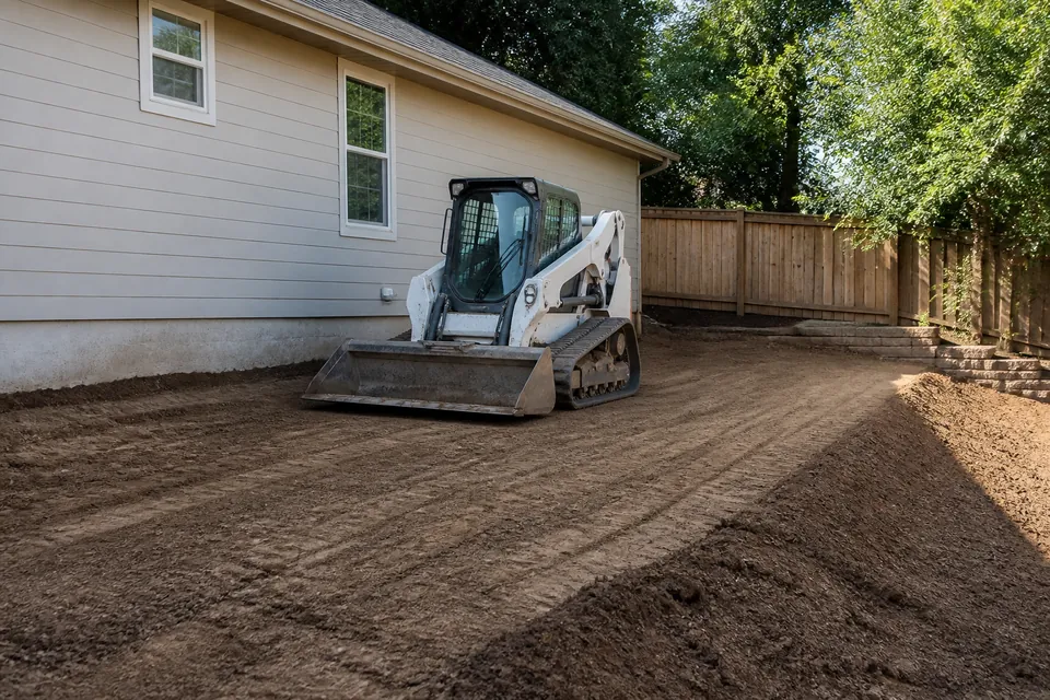 Residential yard grading and site preparation
